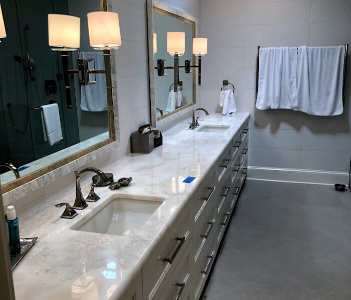 Beautifully renovated bathroom by Rocket Estate Builders.