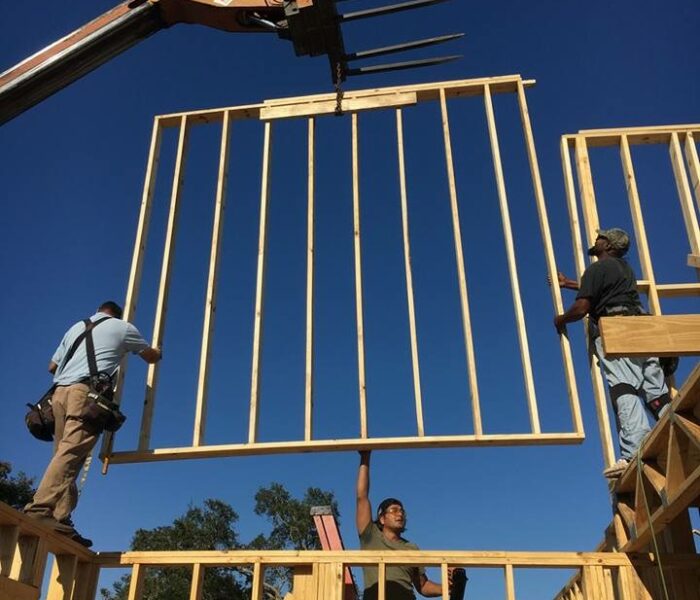 Rocket Estate Builders crew building a home